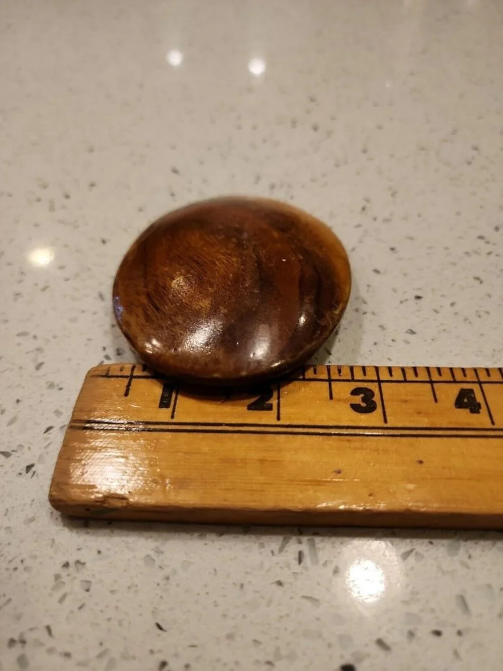 VTG Handmade Wooden Buckle Oval Brown Layered 4.1